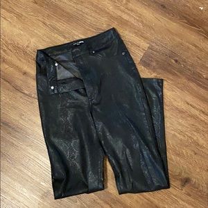 Snakeskin waxed jeans